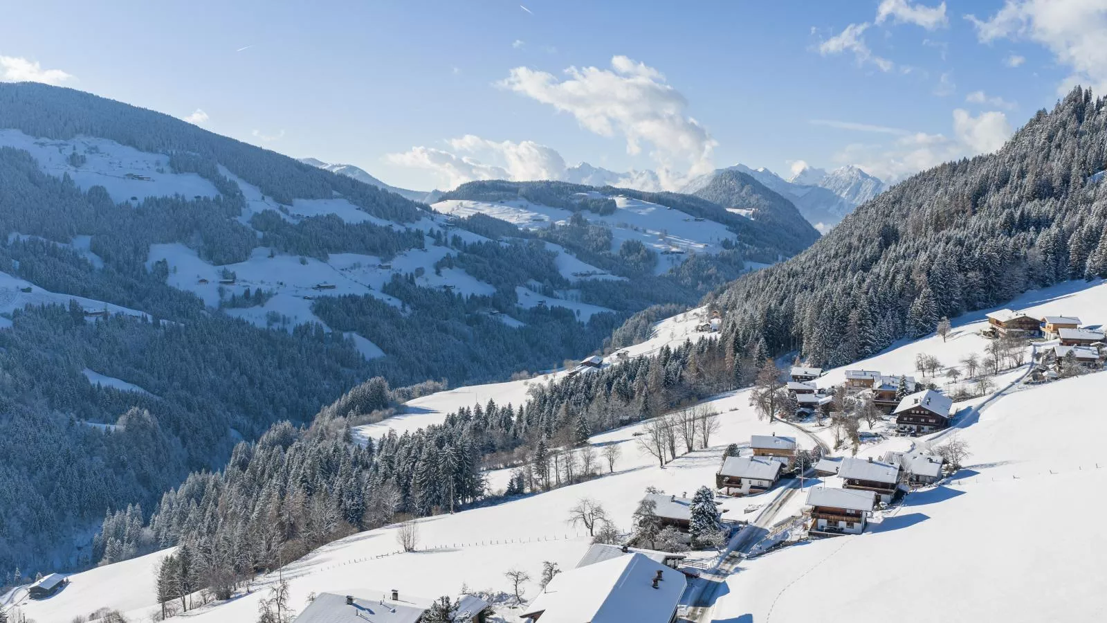 Tirola Hütte-Gebiet Winter 1 km