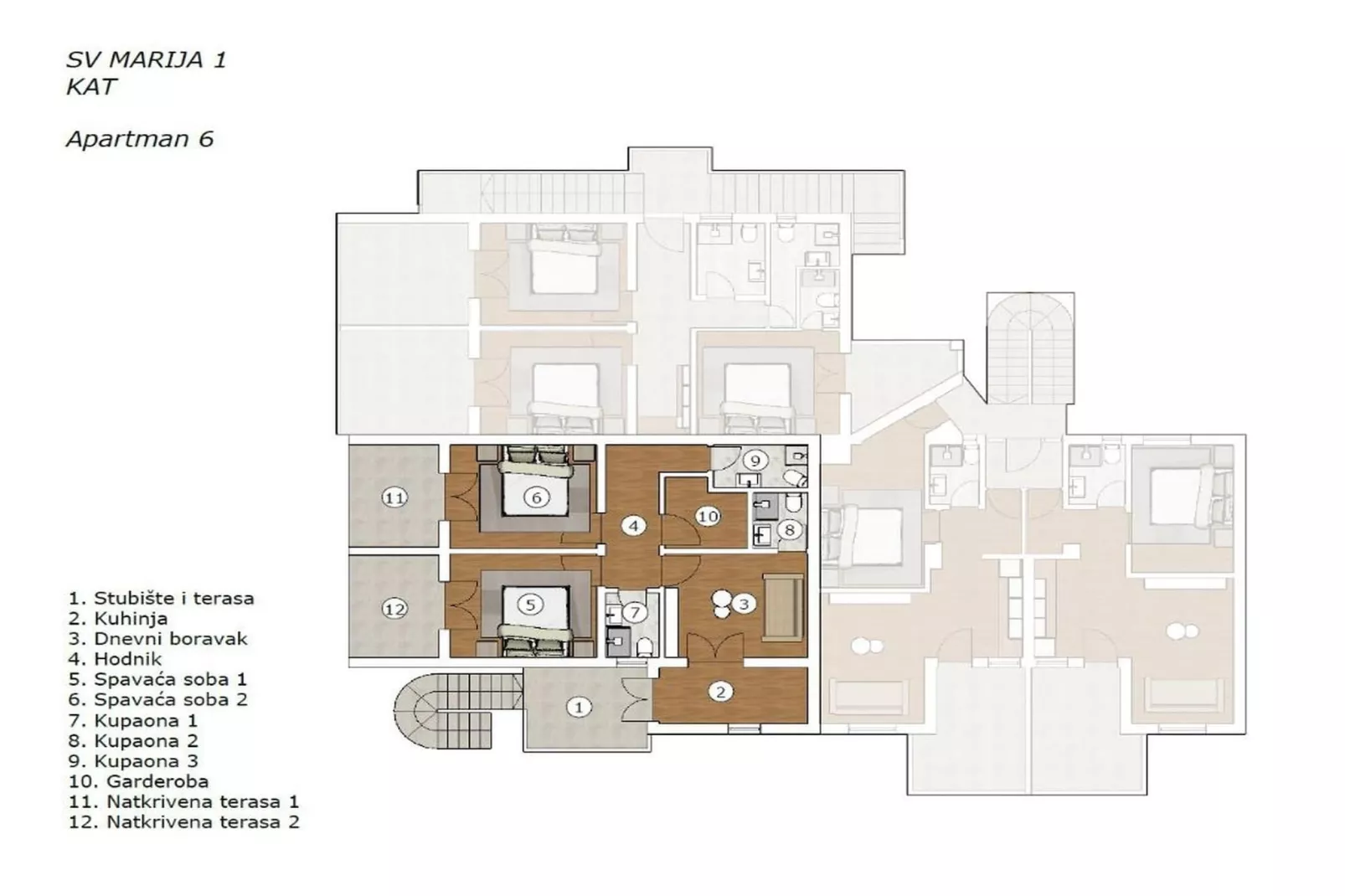 Sv Marija1 - Ferienwohnung 6 - Typ 4plus2 - Plan