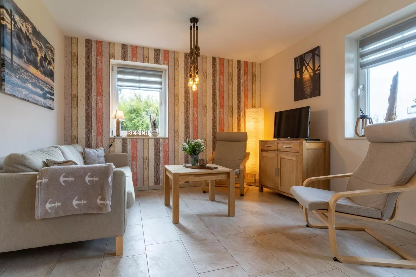 Doppelhaushälfte Op de Geest St Peter-Ording-Wohnzimmer