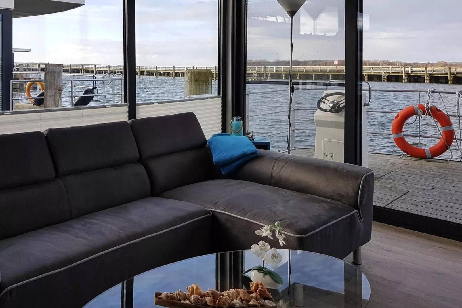 Houseboat Floating House "Leni", Ribnitz-Damgarten-Leni-Living room