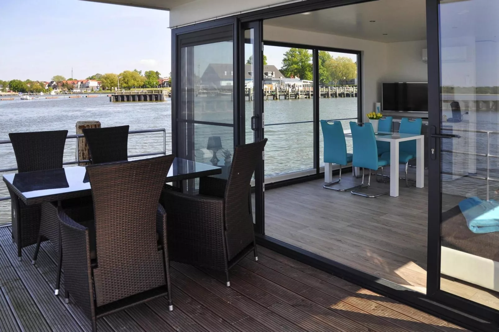 Houseboat Floating House "Leni", Ribnitz-Damgarten-Leni-Terrace balcony
