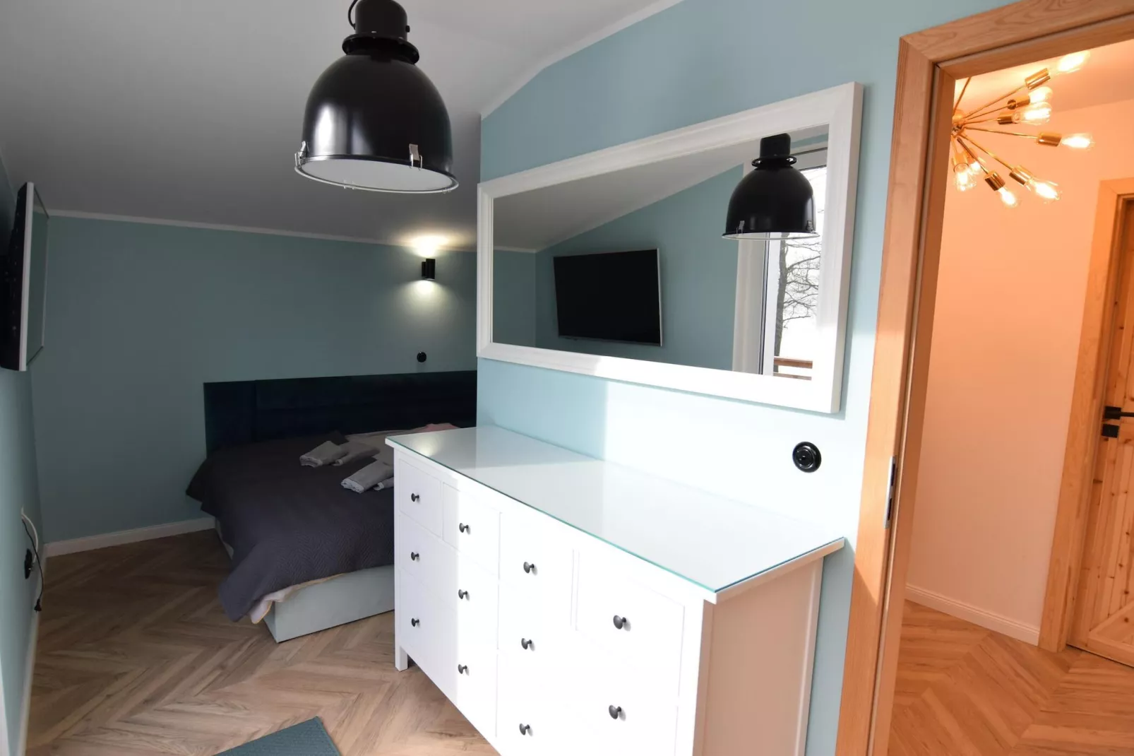 Dom wakacyjny w Starych Czaplach z dużą sauną-Schlafzimmer