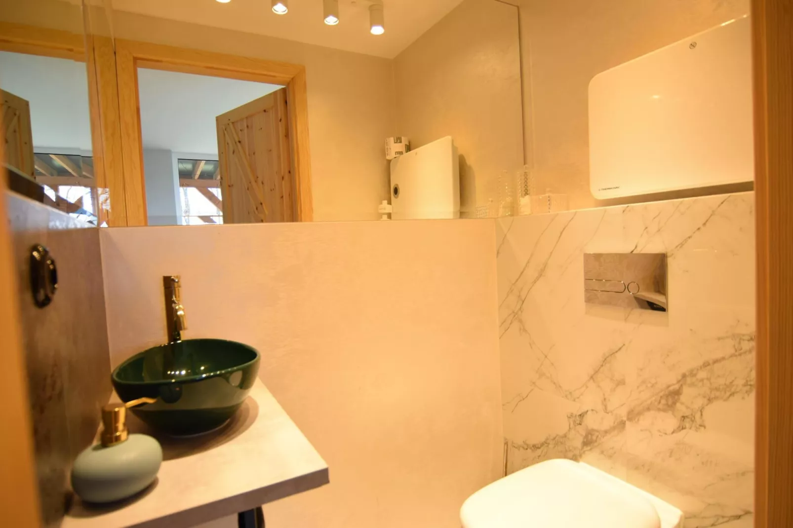 Dom wakacyjny w Starych Czaplach z dużą sauną-Badezimmer