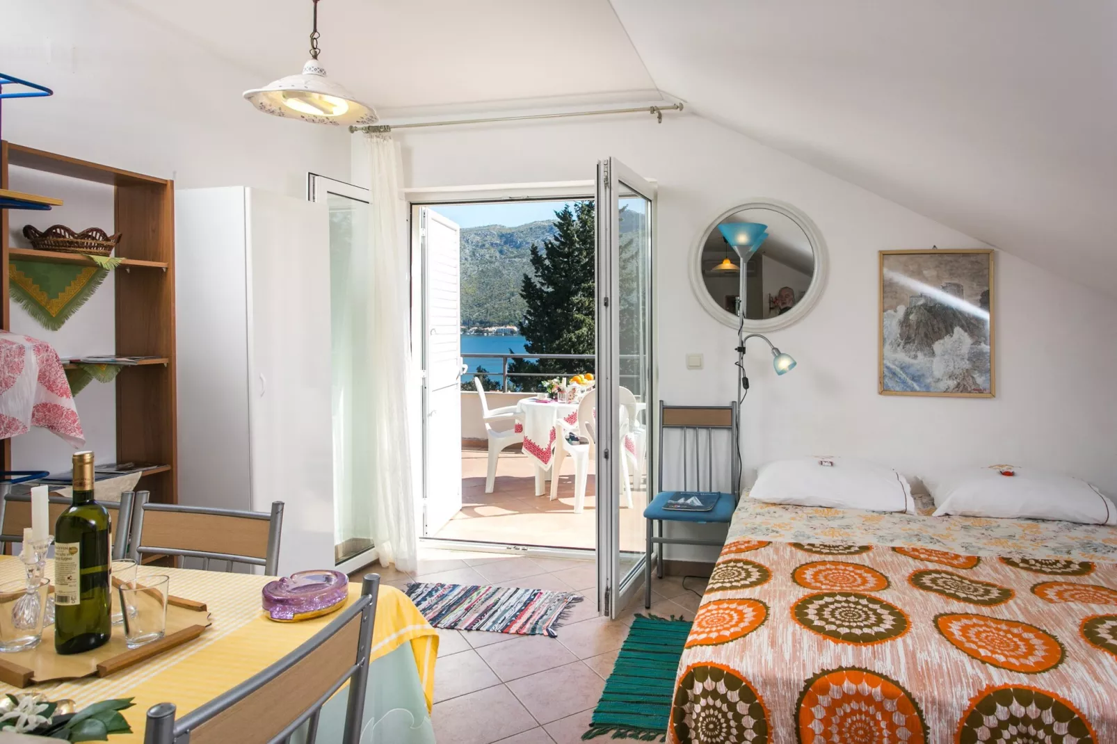 Apartments Tramonto - Studio Apartment with Balcony and Sea View - Bedroom