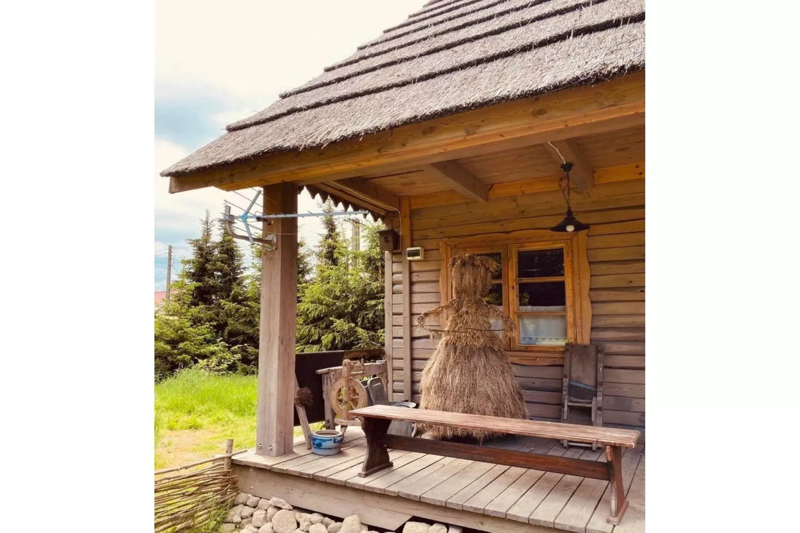 Dom przy drodze Skansen dla 9 osób Bełczna-Terrasse / balcon