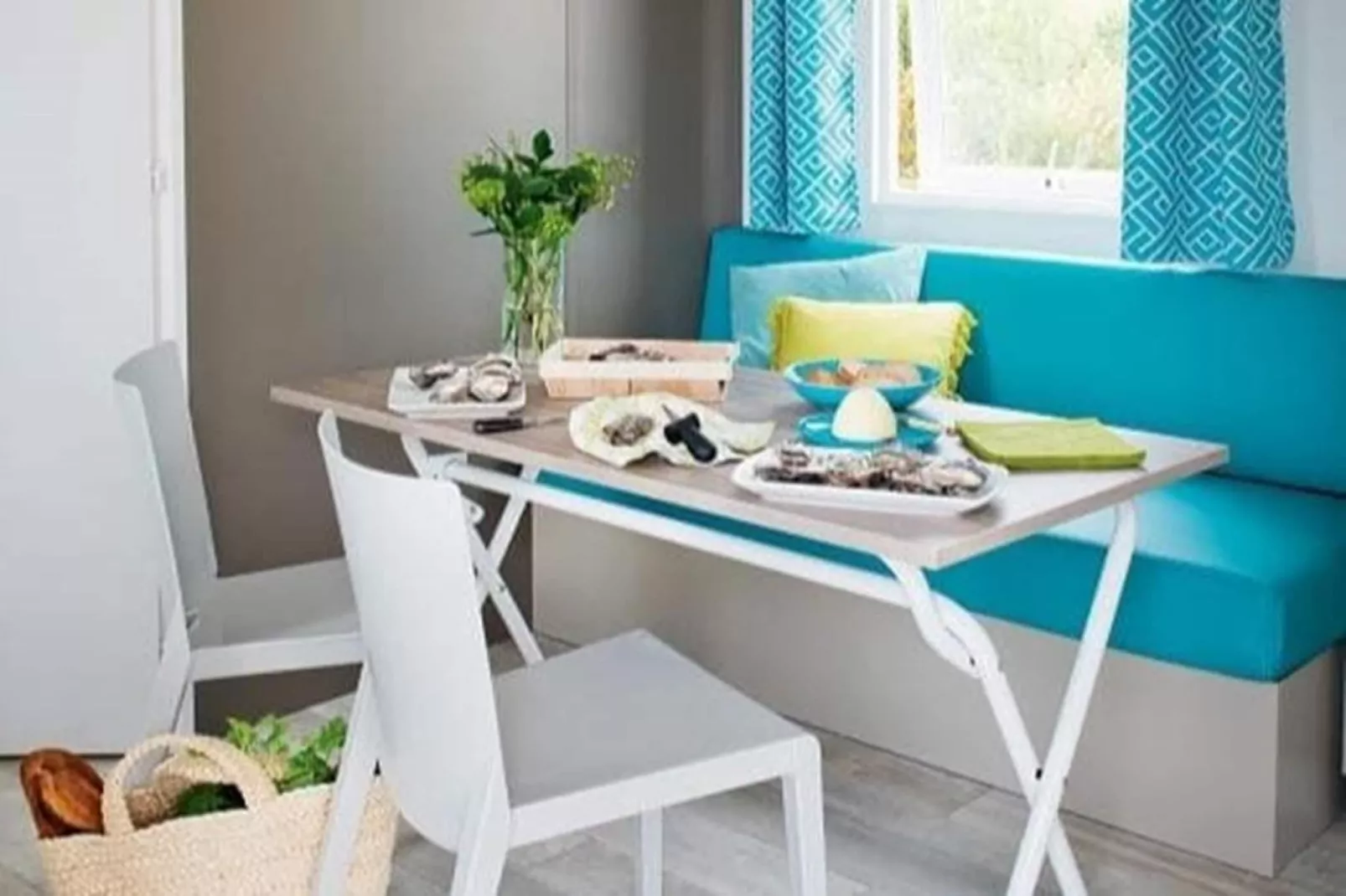 Camping L'Air Marin Vias-Plage  Mobilhome CANCUN - Salon