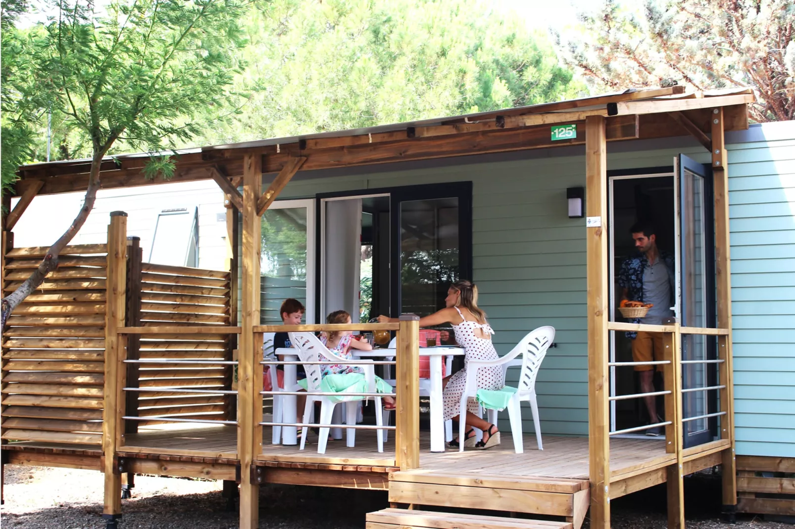 Camping L'Air Marin Vias-Plage  Mobilhome ACAPULCO 3CH - Terrasse / balcon