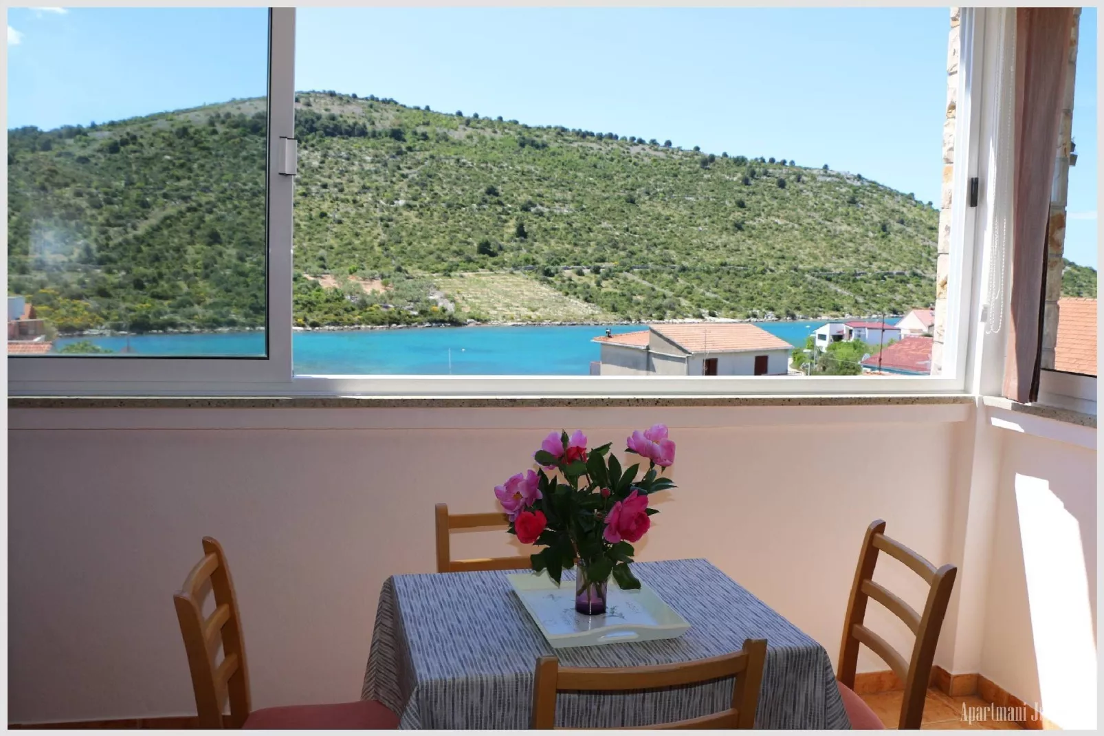 Apartments Juras - Studio Apartment with Sea View (Marija)-Terrasse/Balkon
