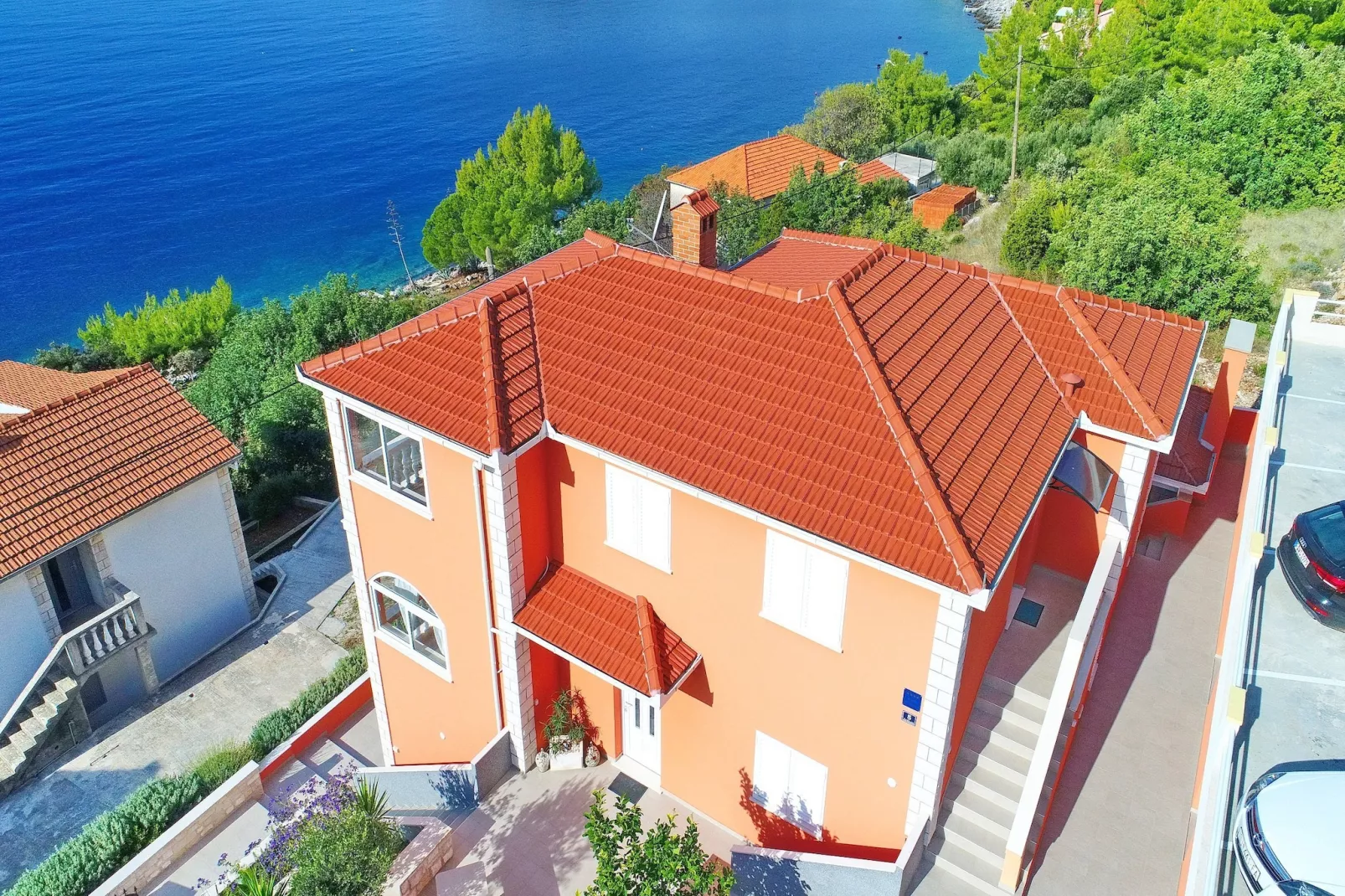 Holiday Home Adriatic View-Five Bedroom Holiday Home with Pool and Sea View-Outdoor