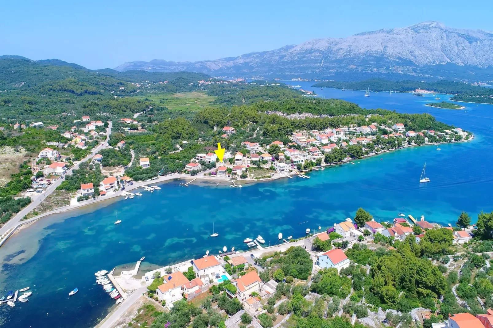 Apartments Radojković Lumbarda - Comfort Two Bedroom Apartment with Terrace and Sea View (A2)-Aussicht