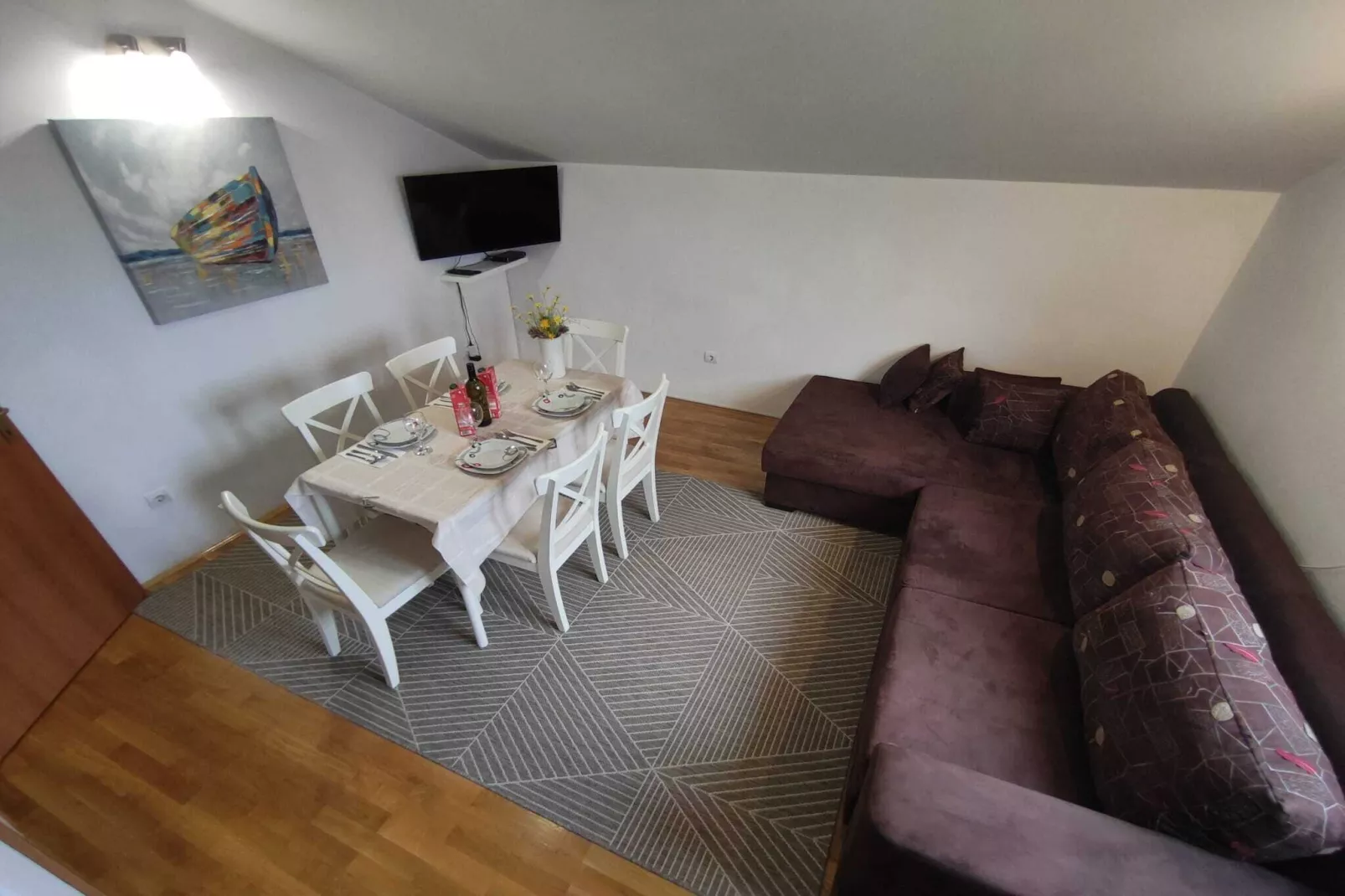 Apartment Kola - Two Bedroom Apartment with Balcony and Sea View (2) - Wohnzimmer