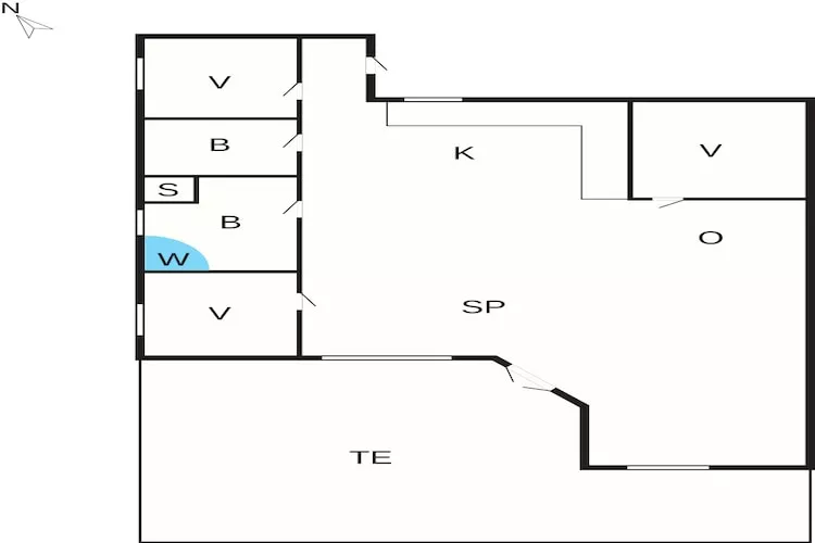 Maison de vacances pour 6 a Væggerløse-Plan