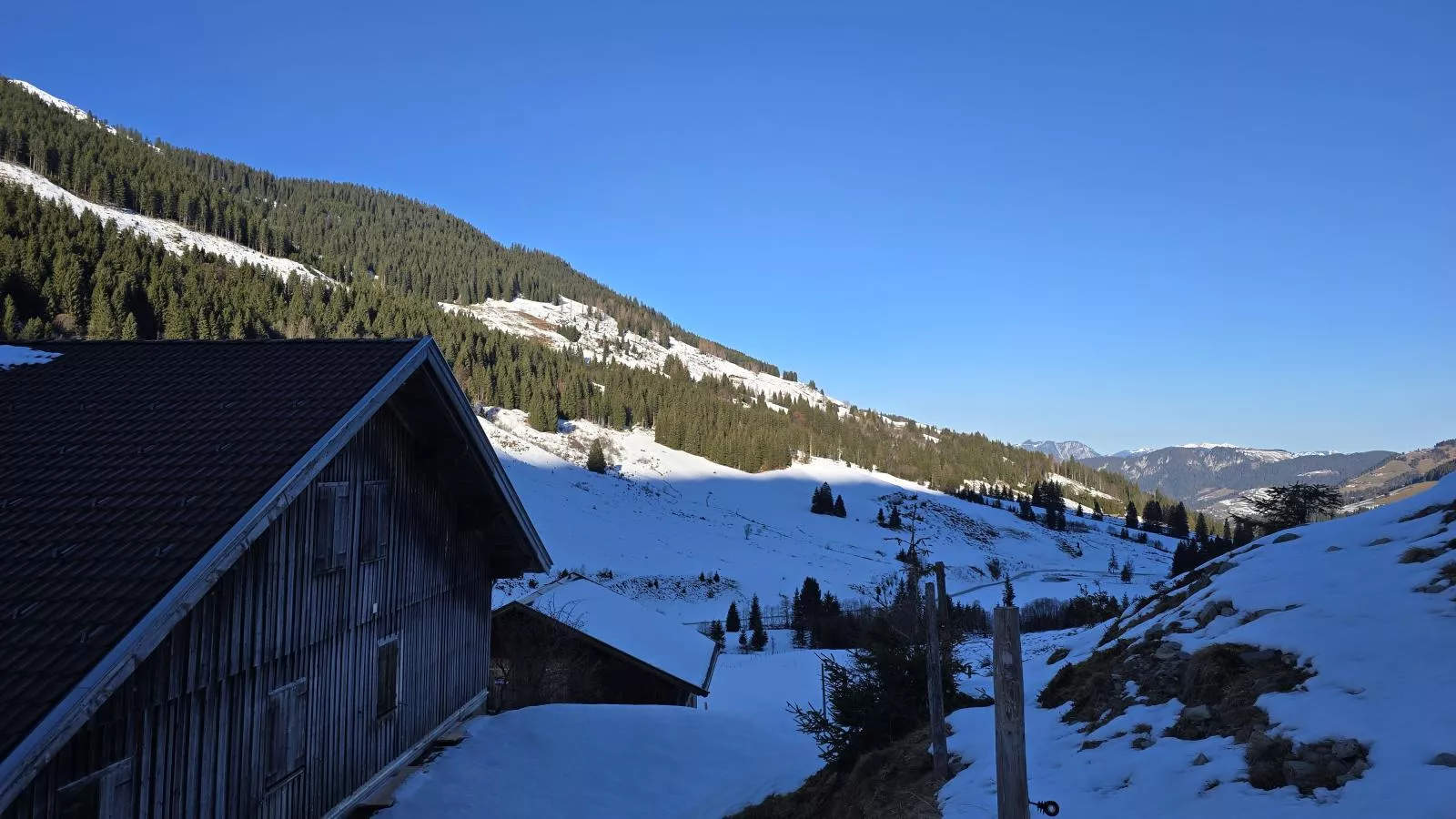 Schönangeralm Skihütte - Aussicht Winter