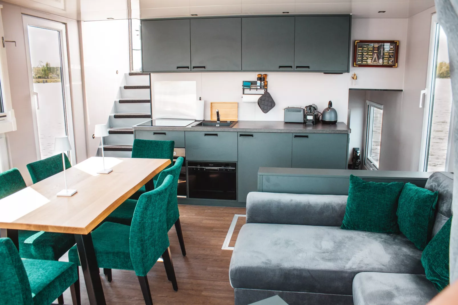 Hausboot Pankow - Wohnzimmer