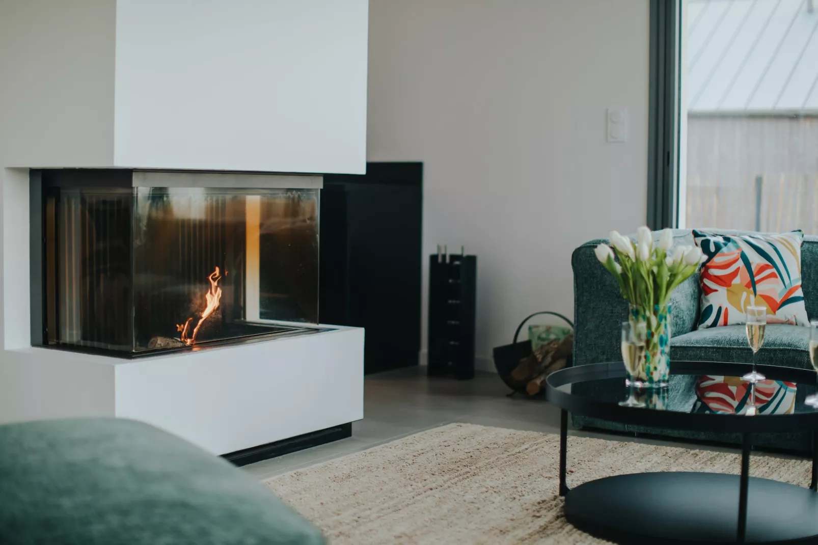 Architekten Villa mit Meerblick - Wohnzimmer
