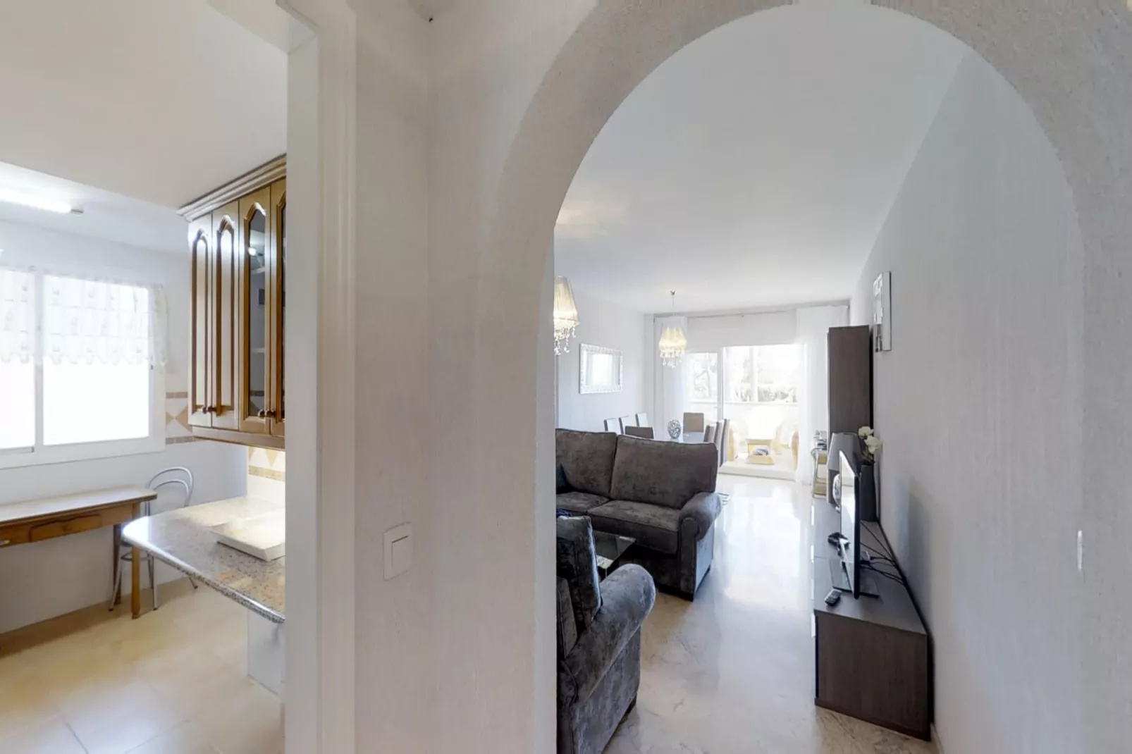 Beachside Family Apartment with Direct Pool Access - Living room