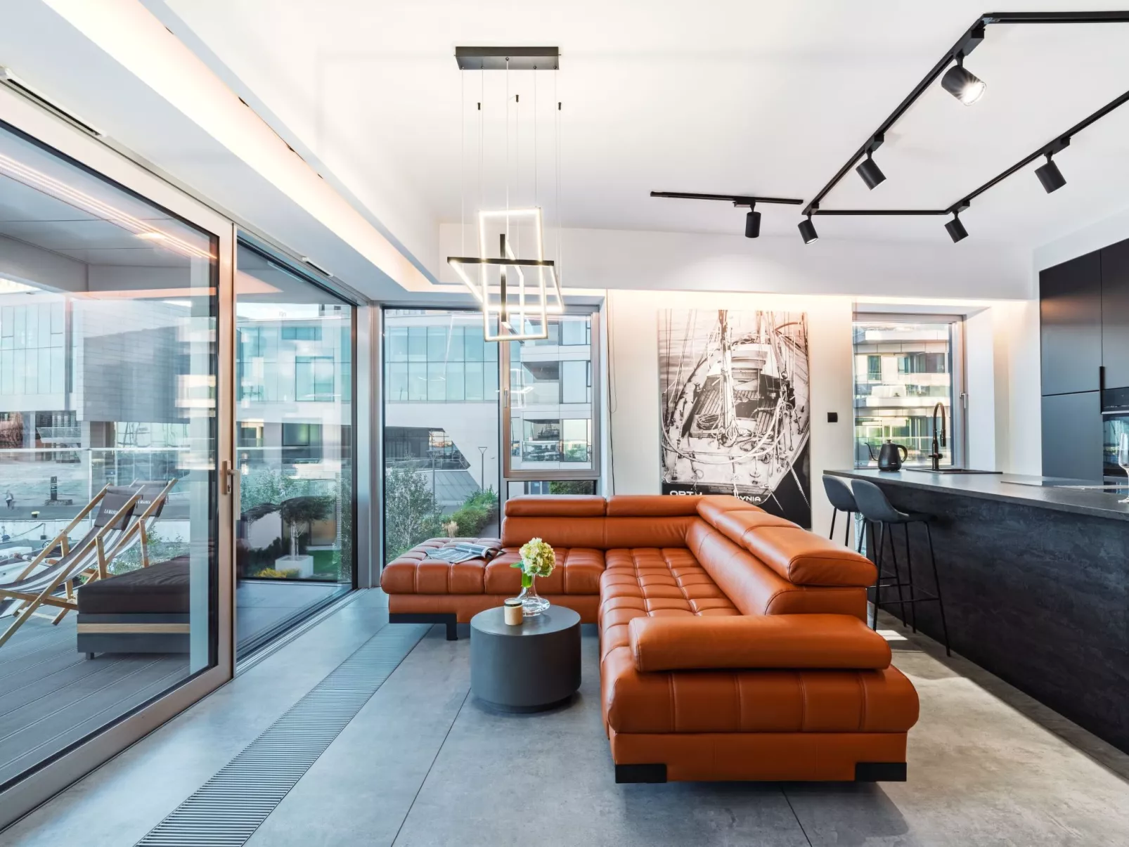 Yacht Park Apartment mit Panoramablick auf den Yachthafen in Gdynia, POLEN - Drinnen