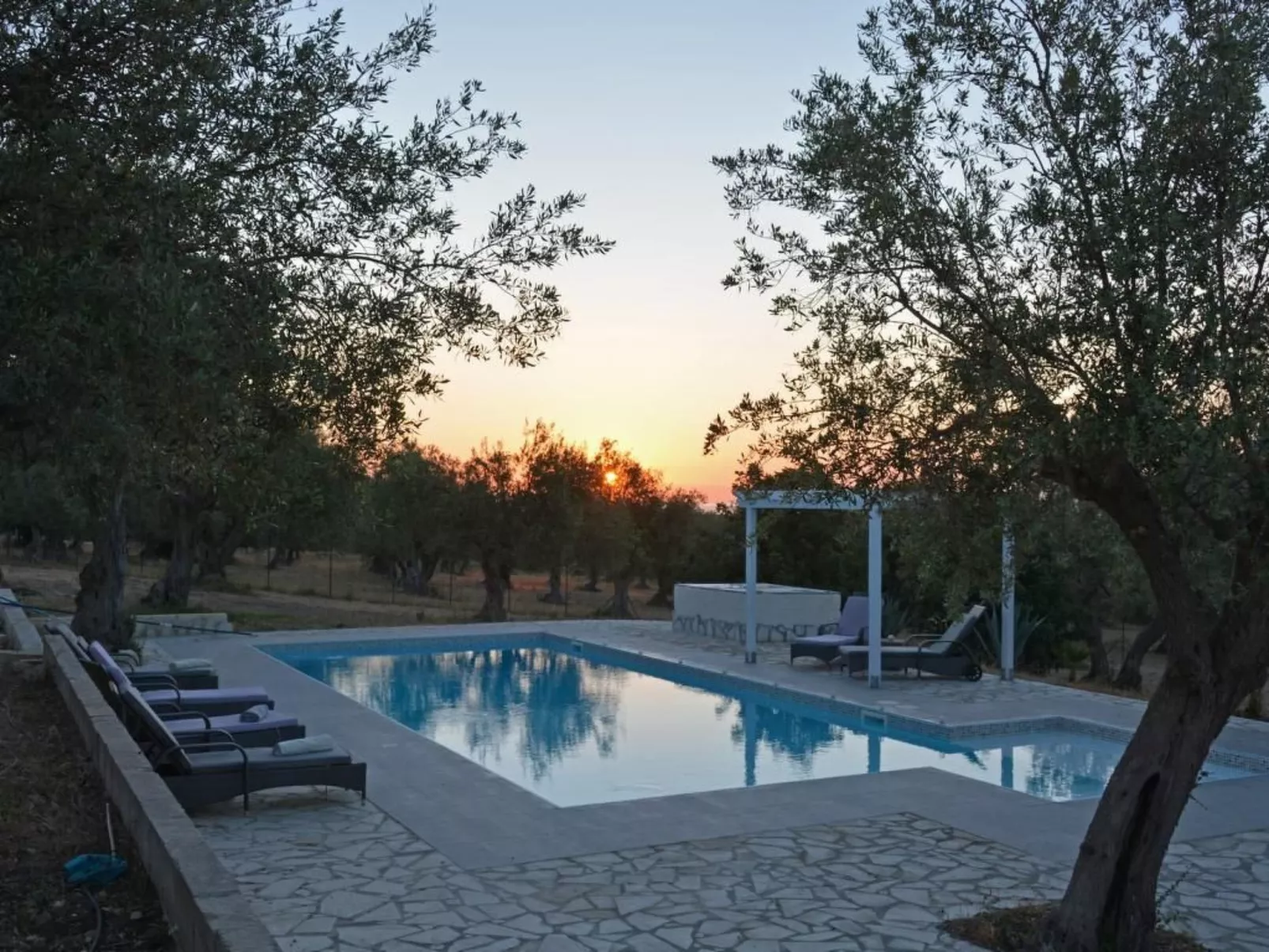 Moderne Ferienvilla bei Noto mit Meerblick und privatem Pool - Draußen