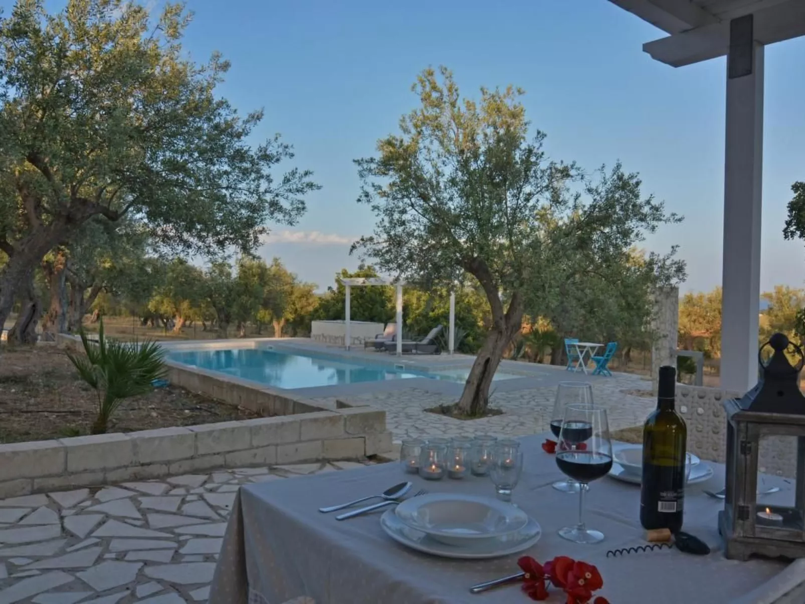 Moderne Ferienvilla bei Noto mit Meerblick und privatem Pool - Draußen