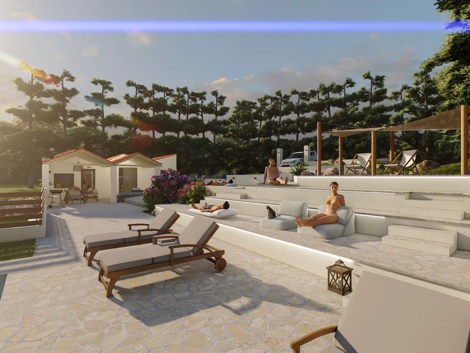 Villa Pine Trees bei Kardous, Skopelos Privater Pool - Draußen