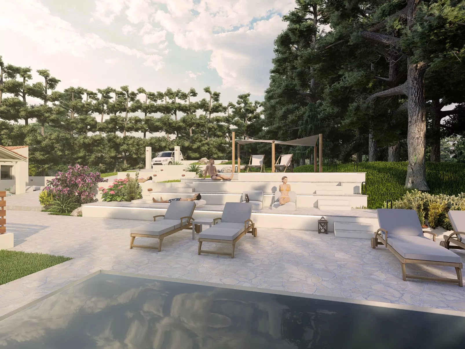 Villa Pine Trees bei Kardous, Skopelos Privater Pool - Draußen