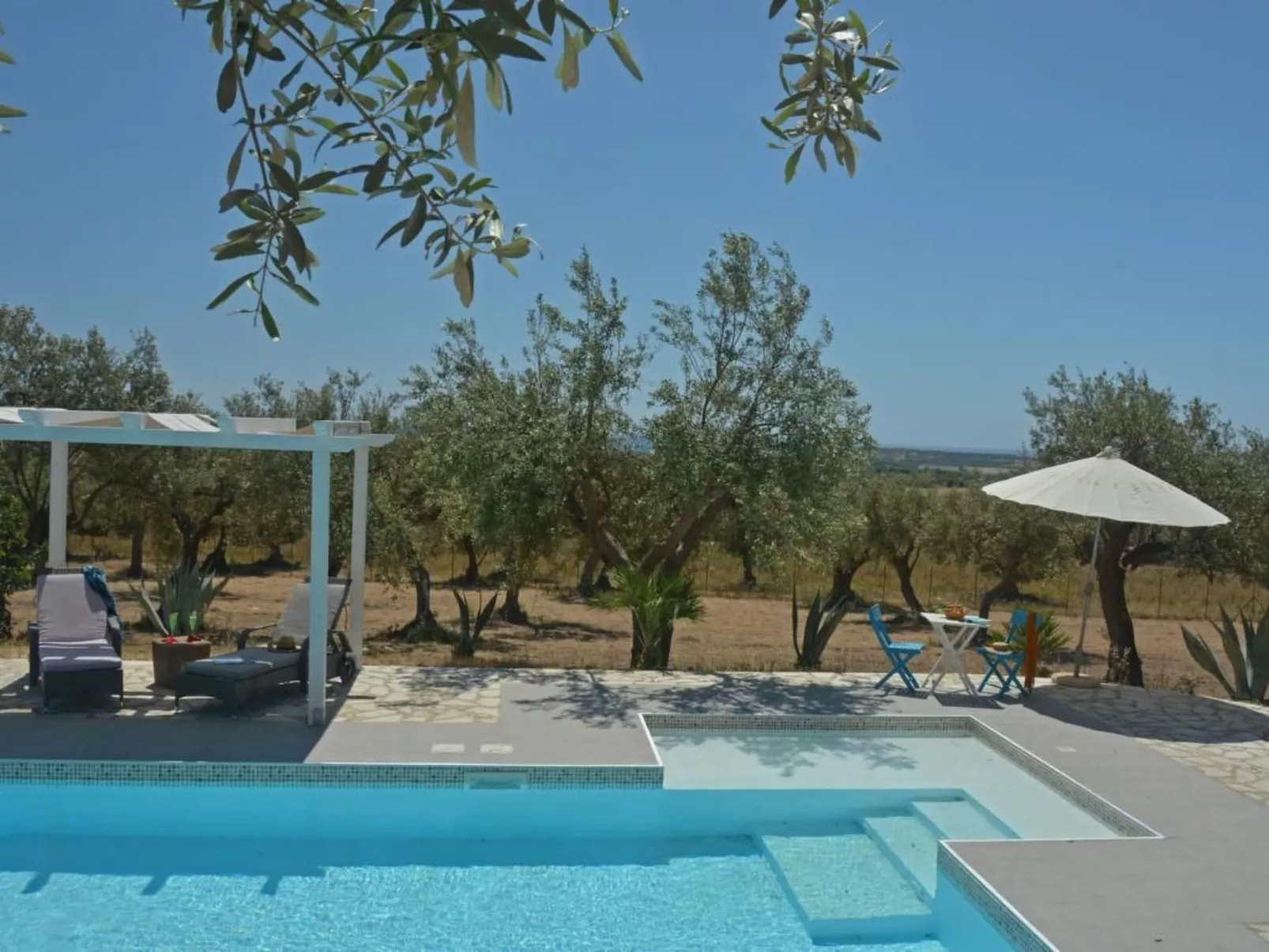 Moderne Ferienvilla bei Noto mit Meerblick und privatem Pool - Draußen
