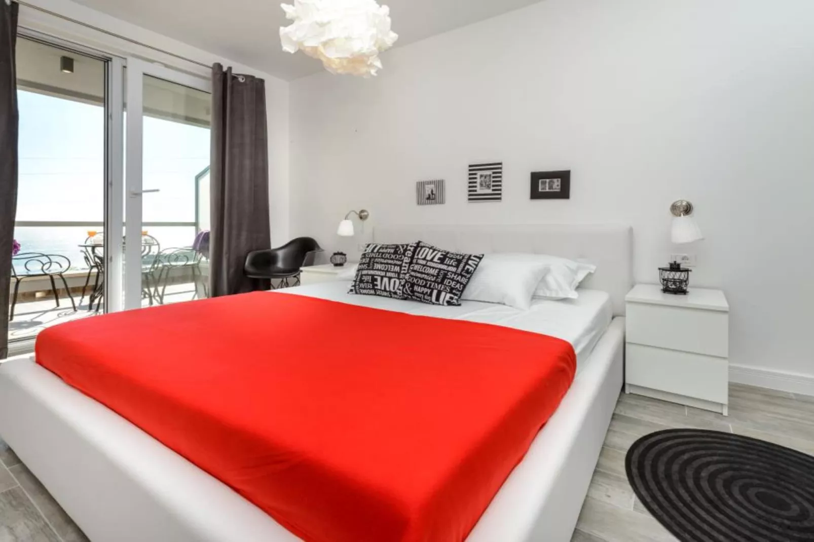 Apartments Villa Capitano - Two Bedroom Apartment with Balcony and Sea View (CRNI) - Schlafzimmer
