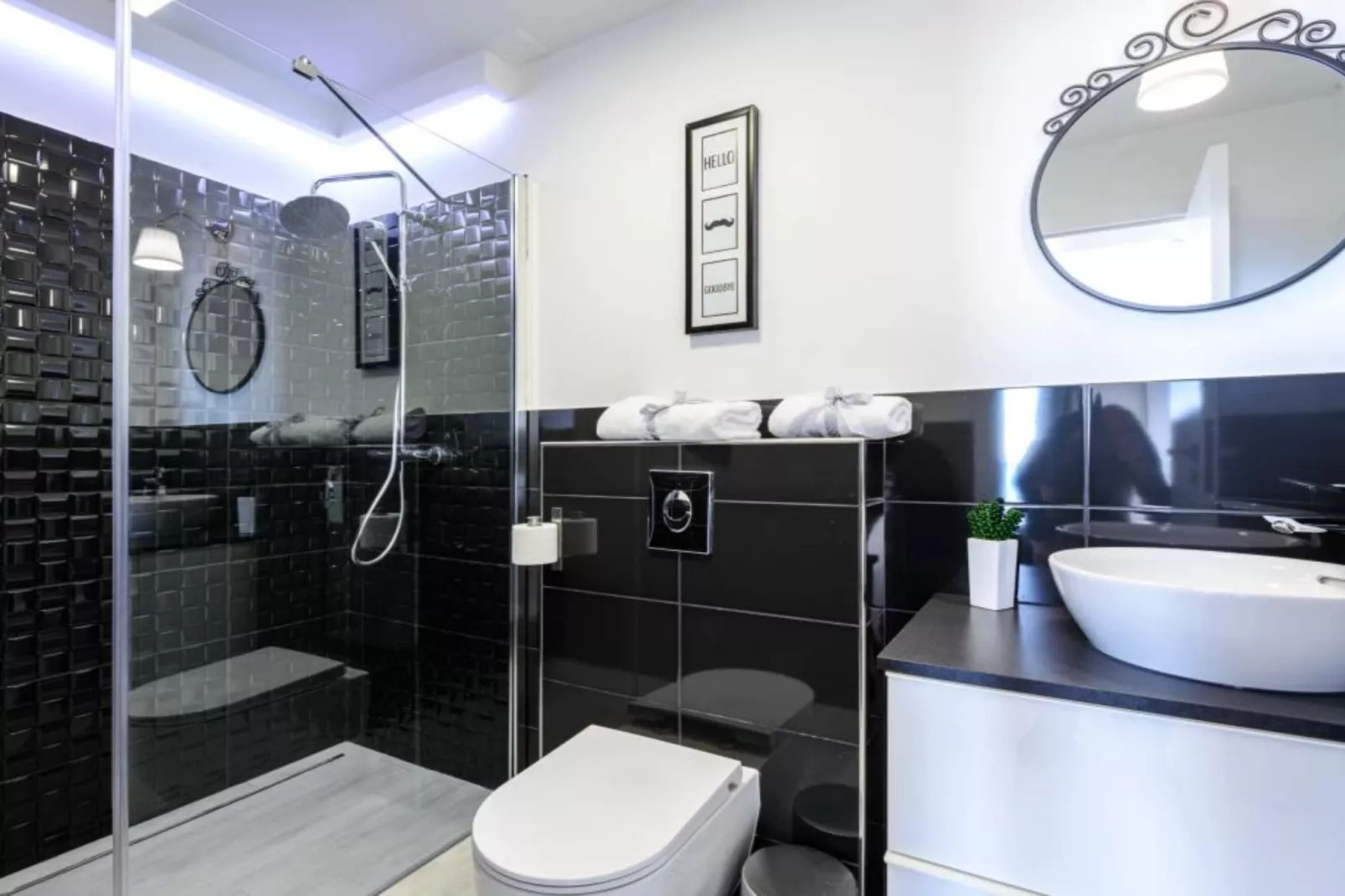 Apartments Villa Capitano - Two Bedroom Apartment with Balcony and Sea View (ŽUTI) - Badezimmer