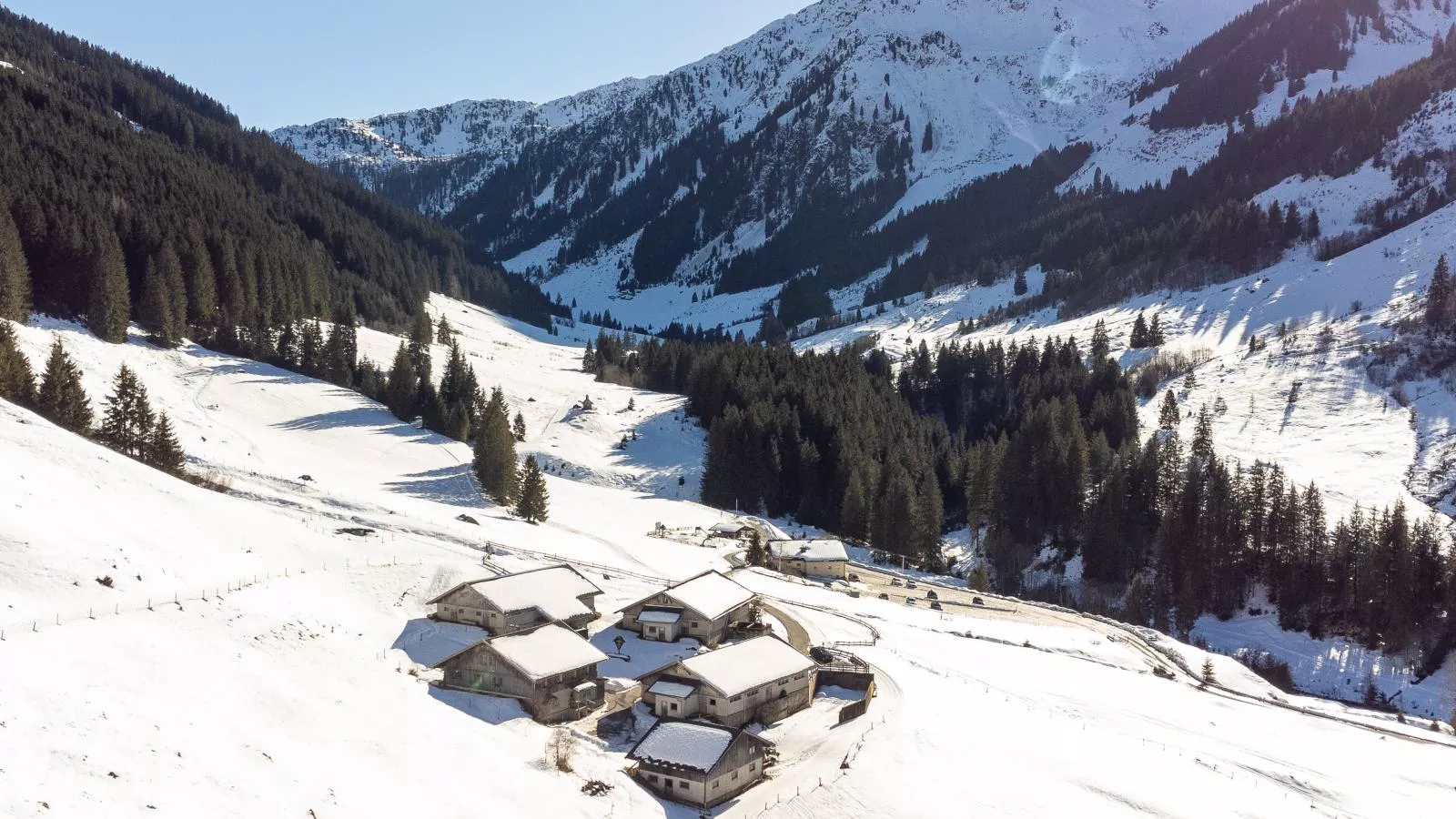 Schönangeralm Skihütte - Gebiet Winter 1 km