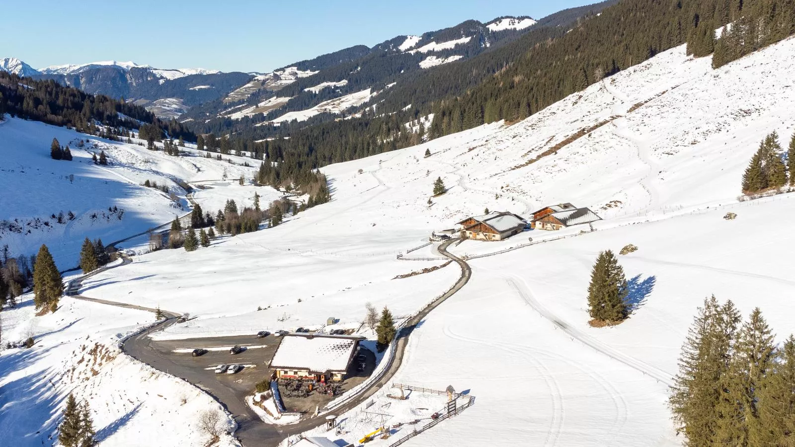 Schönangeralm Skihütte - Gebiet Winter 1 km