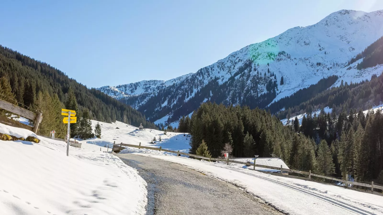 Schönangeralm Skihütte - Aussicht Winter