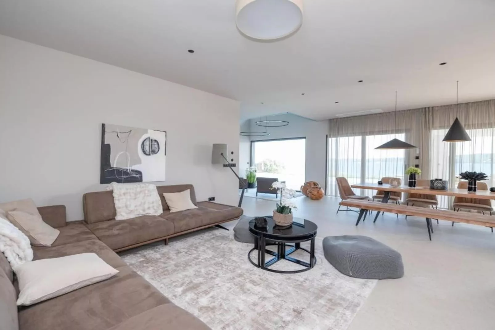 Luxury Beachfront Villa Malia Trogir with Pool - Wohnzimmer