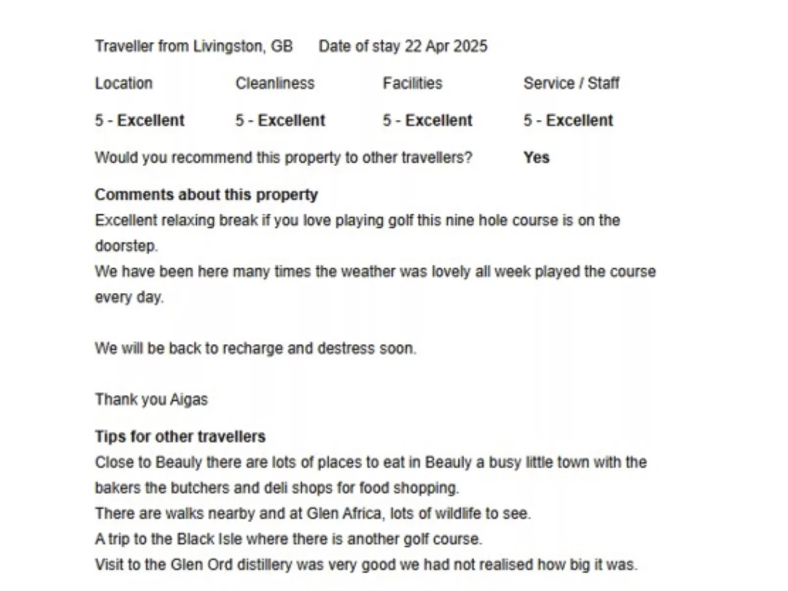 Old Dairy on Aigas Golf Course - Dehors