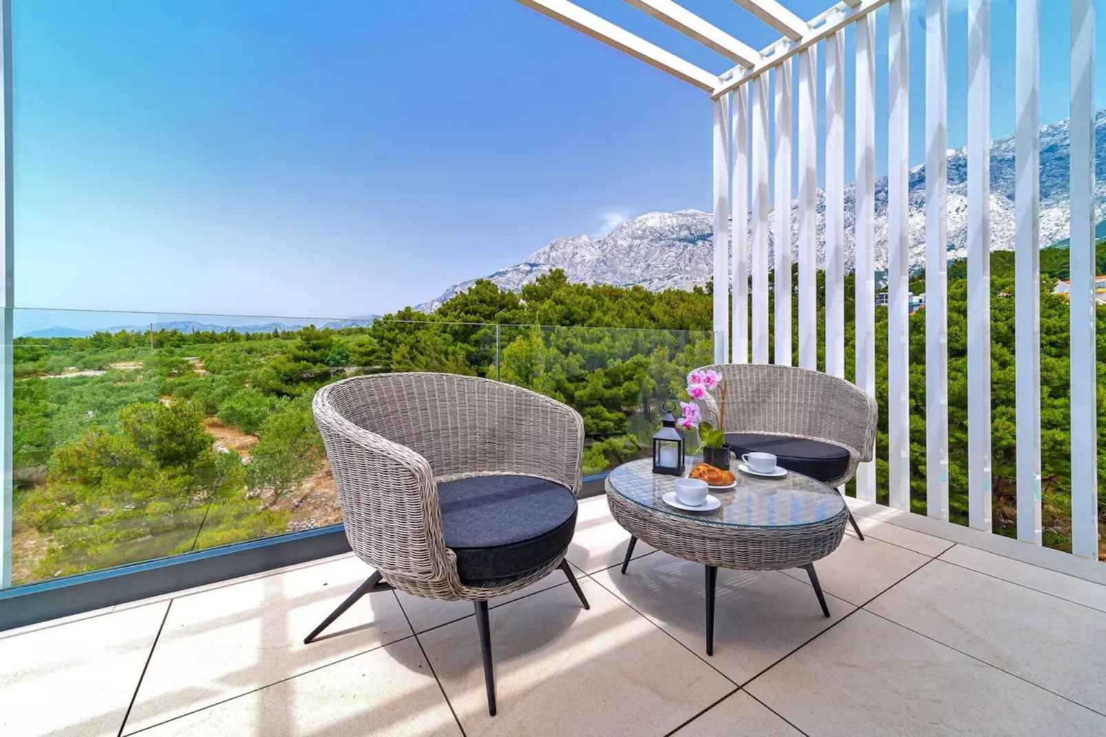 Luxury Villa Delight I – Promajna, Heated Pool - Terrace balcony