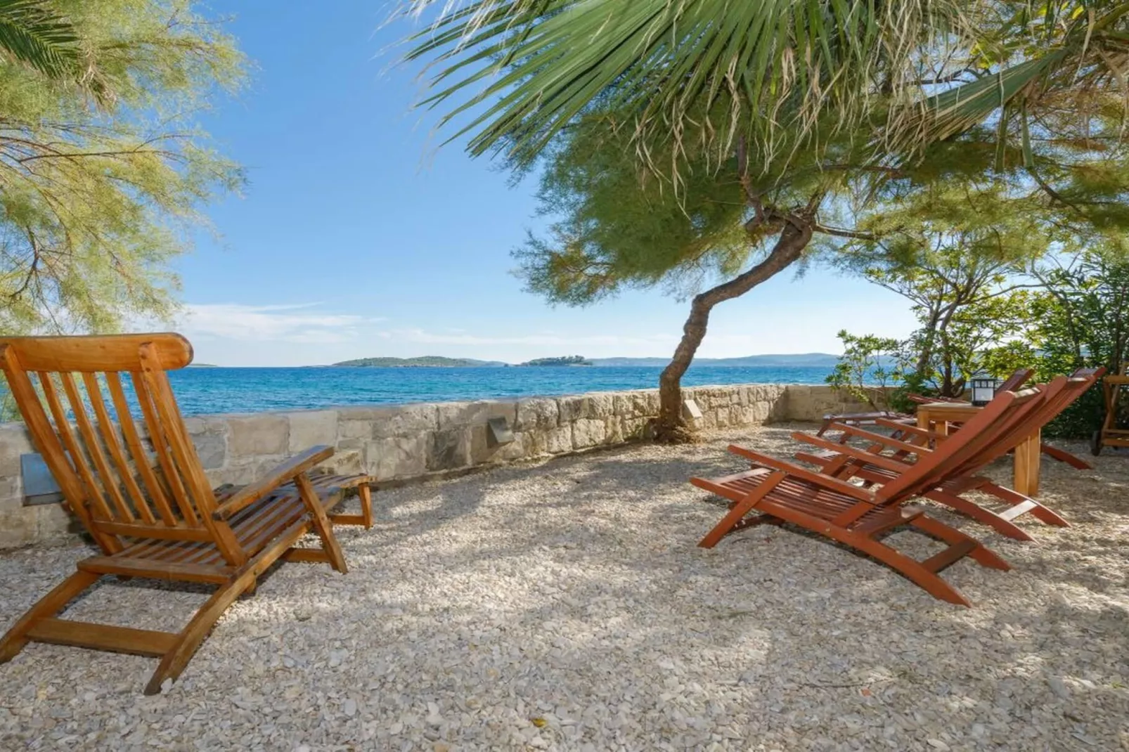 Luxury Seafront Villa Mare Orebic with Pool - Terrasse/Balkon