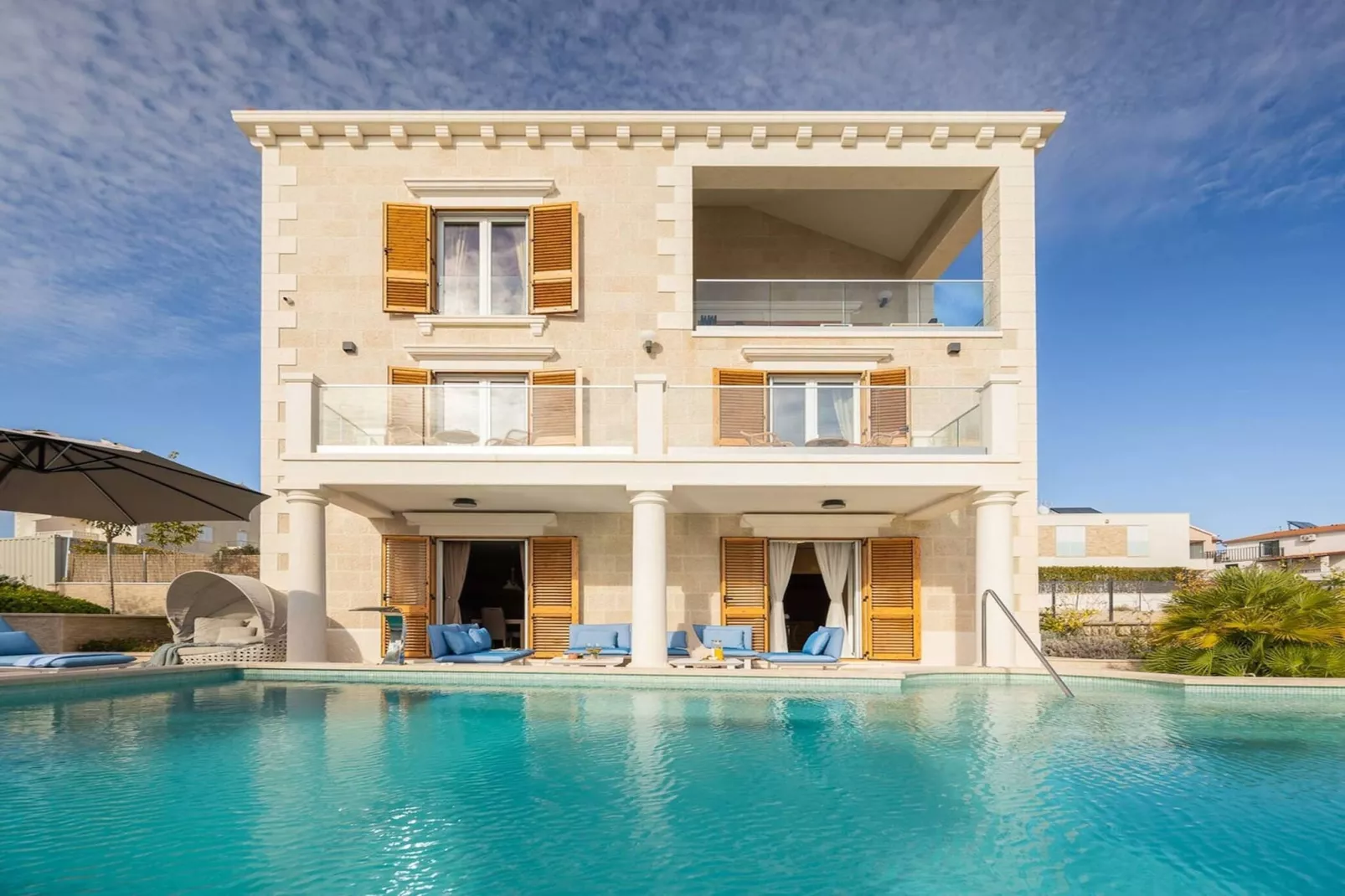 Luxury Seafront Villa Castello Rogoznica with Pool - Exterior in summer