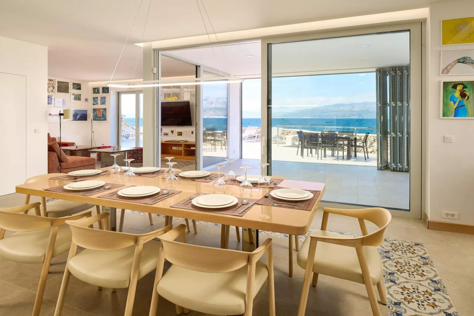 Luxury Seafront Villa Casa Familija Brac with Pool - Salle à manger