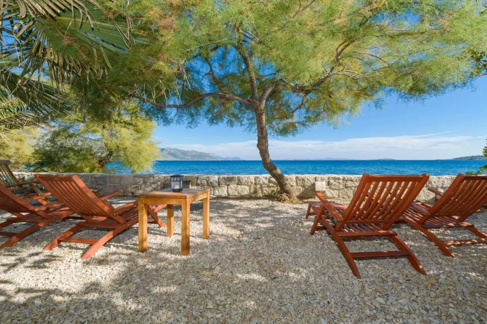 Luxury Seafront Villa Mare Orebic with Pool - Terrasse/Balkon