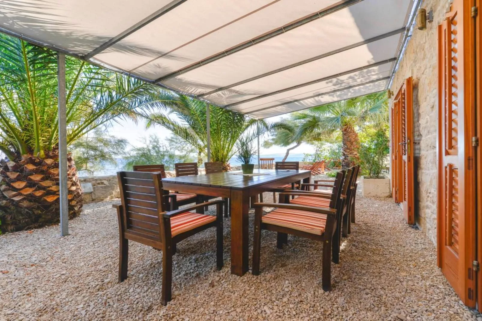 Luxury Seafront Villa Mare Orebic with Pool - Terrasse/Balkon