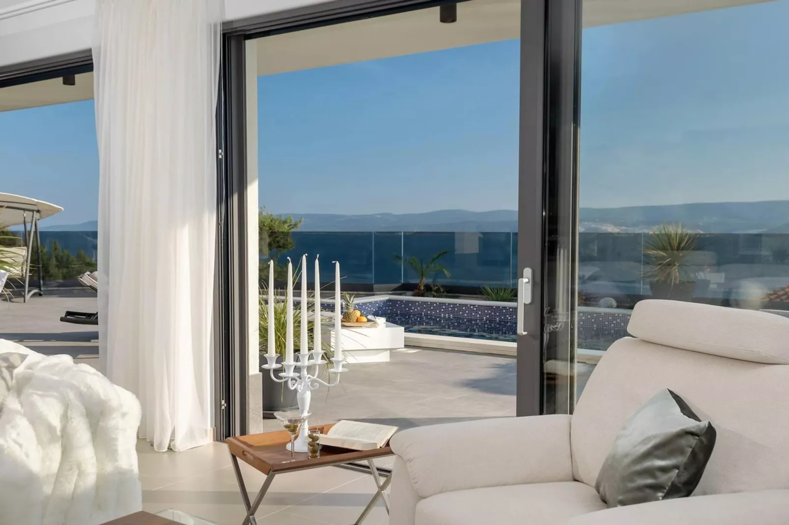 Luxury Villa Happiness Omis with Pool, Gym & Sauna - View in summer