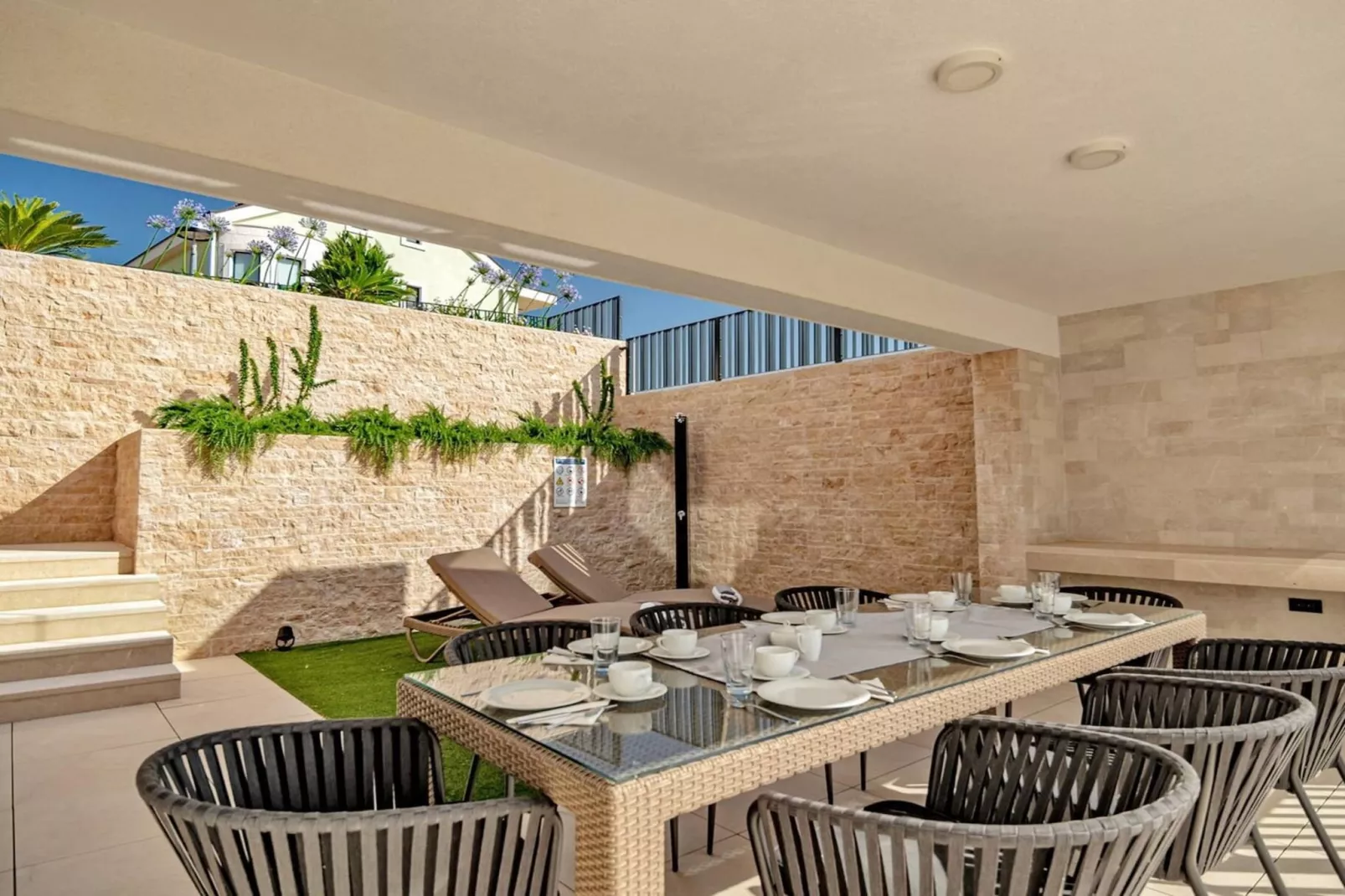 Luxury Villa Delight II – Promajna, Heated Pool - Terrace balcony