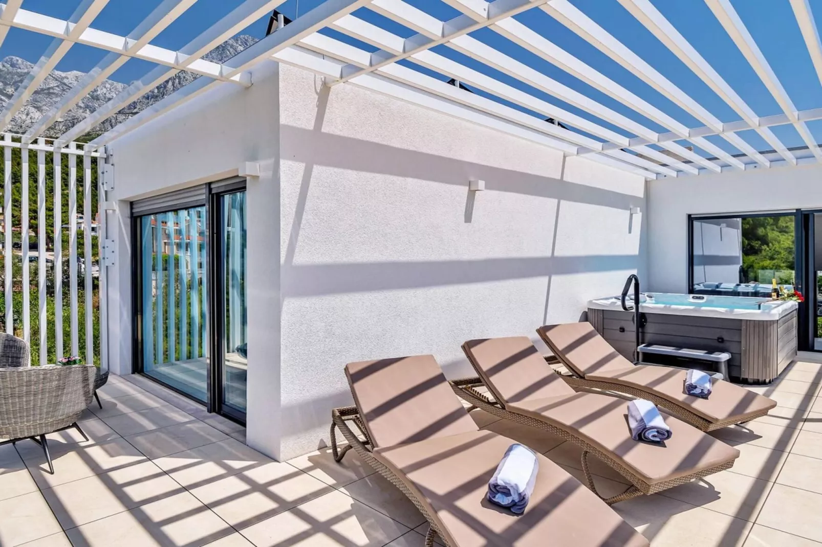 Luxury Villa Delight II – Promajna, Heated Pool - Terrace balcony