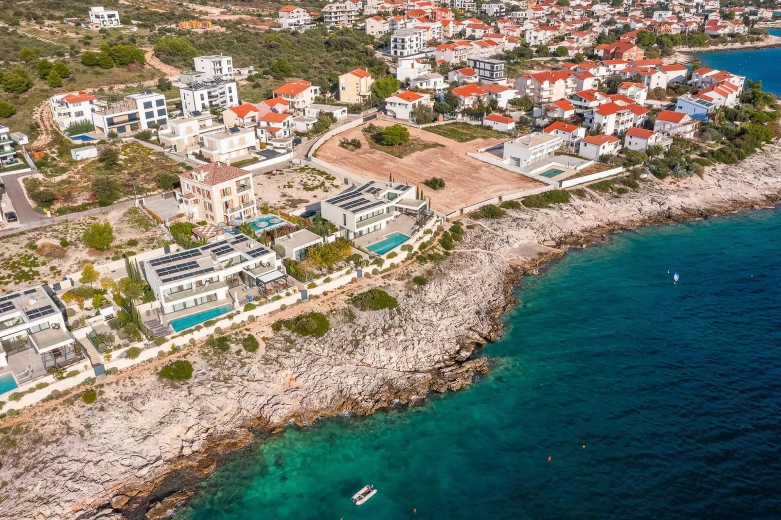 Luxury Seafront Villa Castello Rogoznica with Pool - Areas within 5km in summer