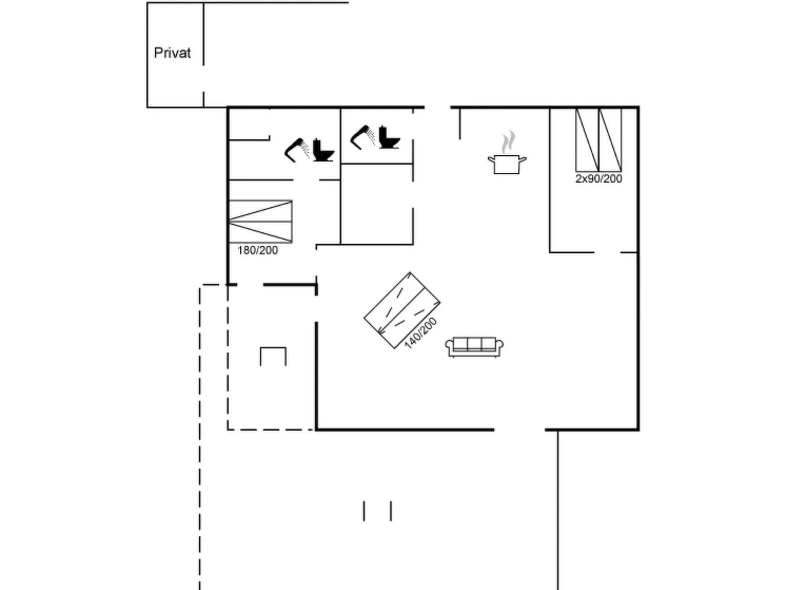 "Aaran" - 700m from the sea - Inside