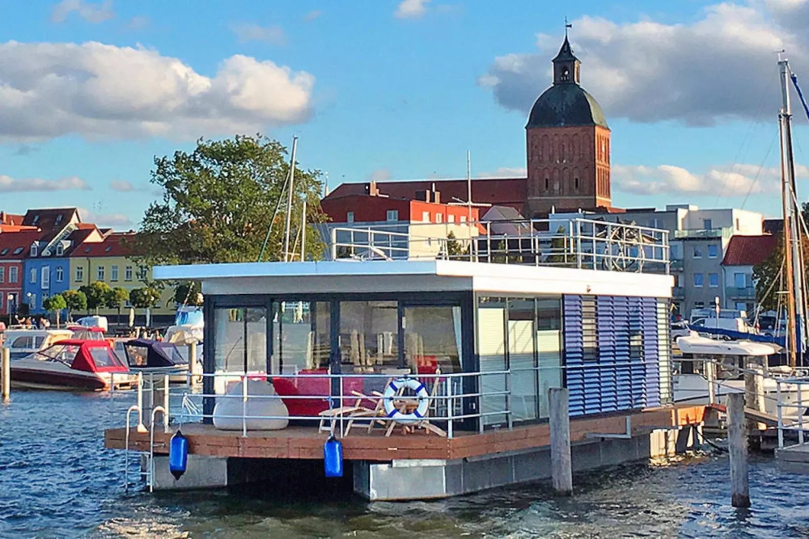 Houseboat Floating Houses Blue Active, Ribnitz-Damgarten-Blue Active - Exterior in summer