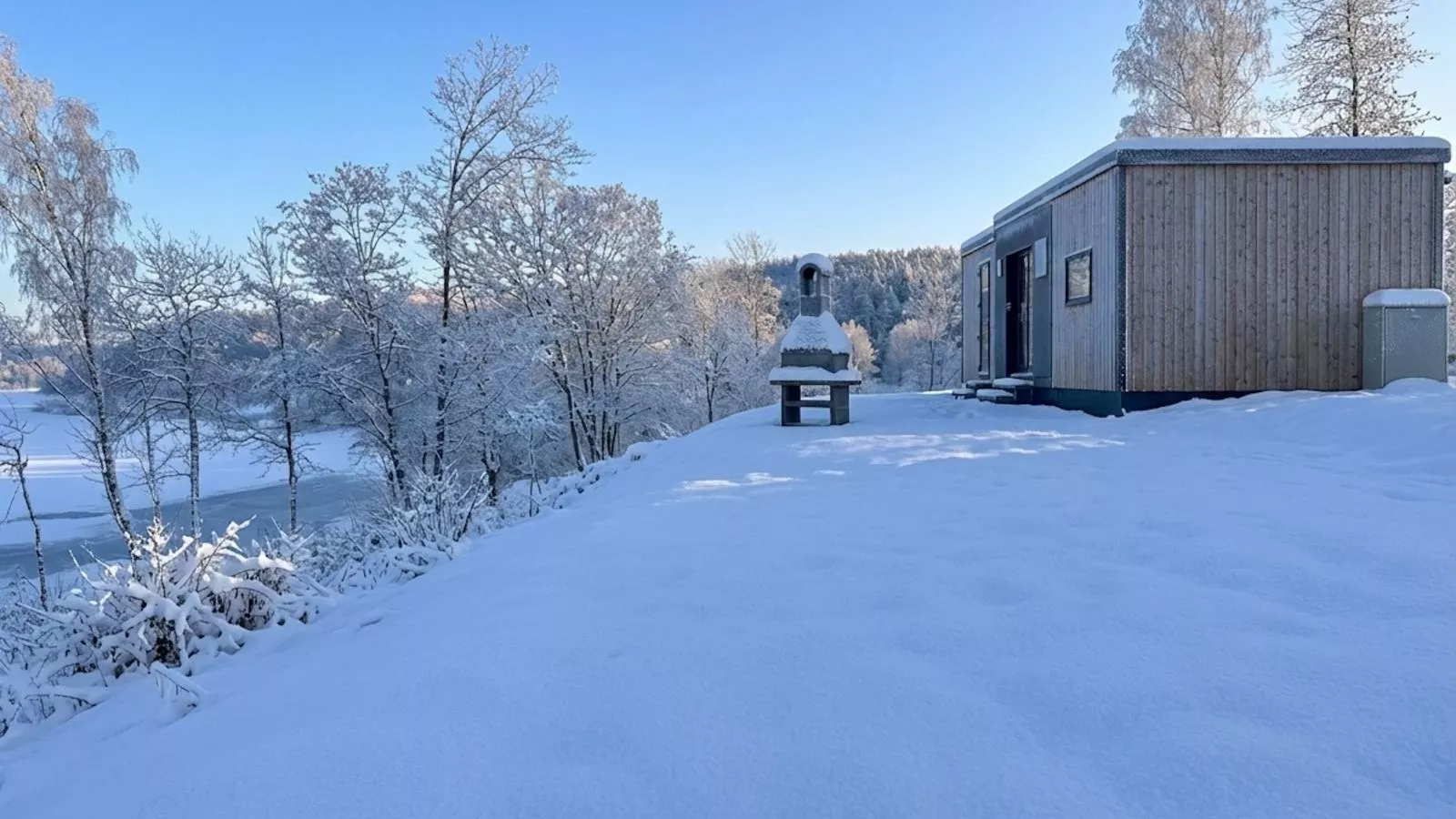 Feriendorf Seeblick - Tiny Chalet Nr 8 - Außenbereich Winter