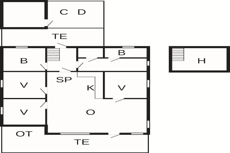 Maison de vacances pour 8 a Ringkøbing - Plan