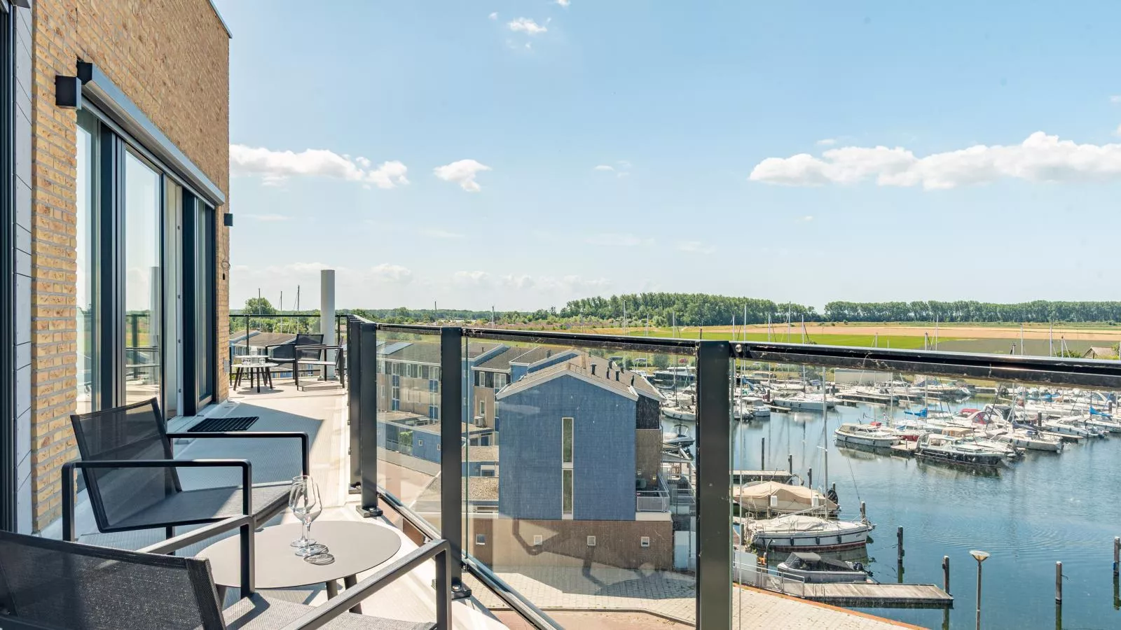 Marina Penthouse Kortgene - View in summer