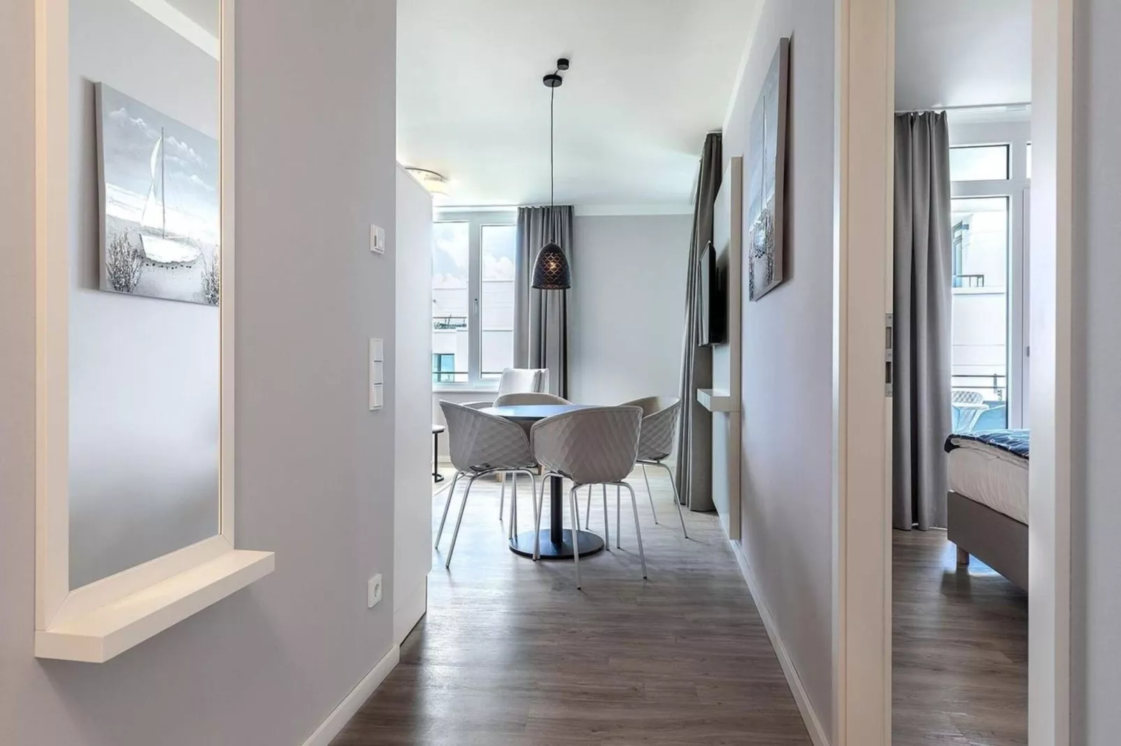 Séjour familial avec balcon dans la baie de Lübeck - Intérieur