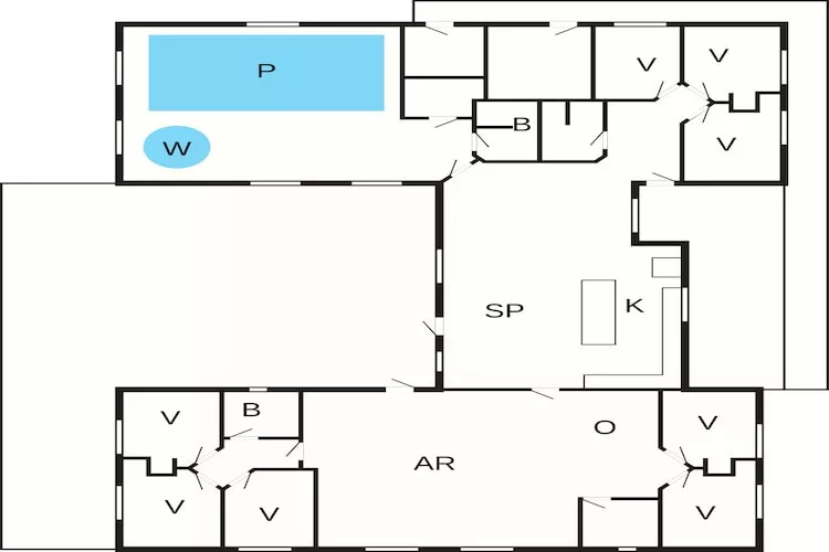 14 Personen Ferienhaus in Idestrup - Grundriss